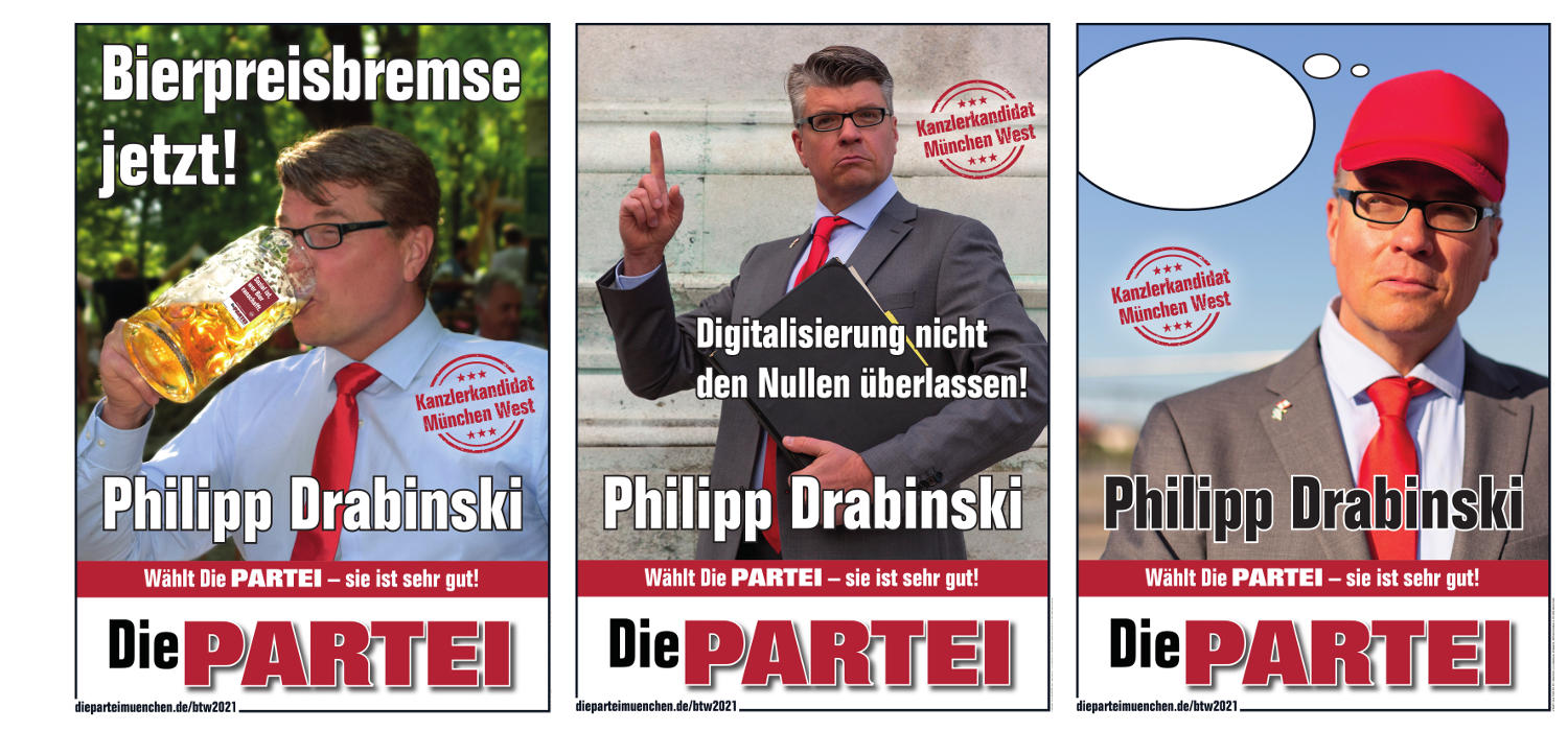 Die PARTEI München Bundestagswahl 2021 - Kanzlerkandidat Philipp Drabinski - Bierpreisbremse